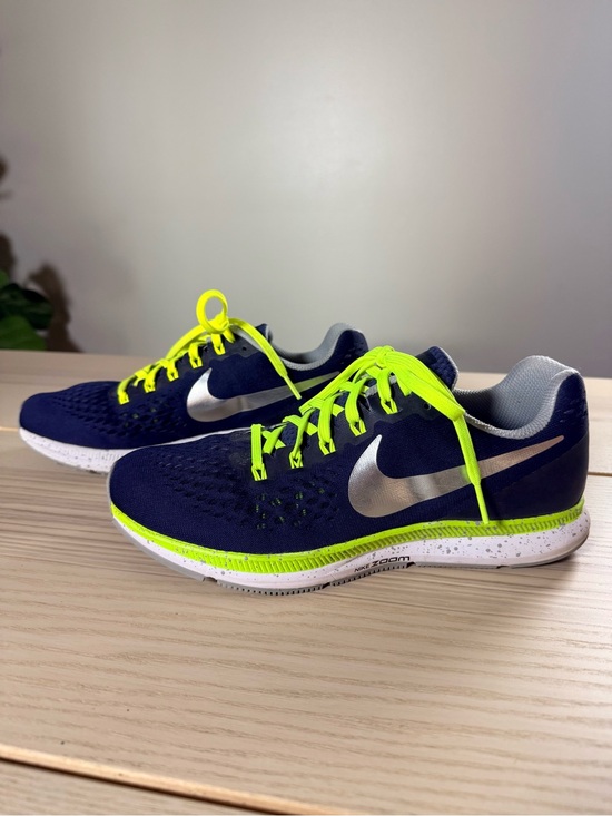 Nike Shoes - Nike Air Zoom Pegasus 33 ID Custom Blue Neon Volt Sz 9 Running Shoes